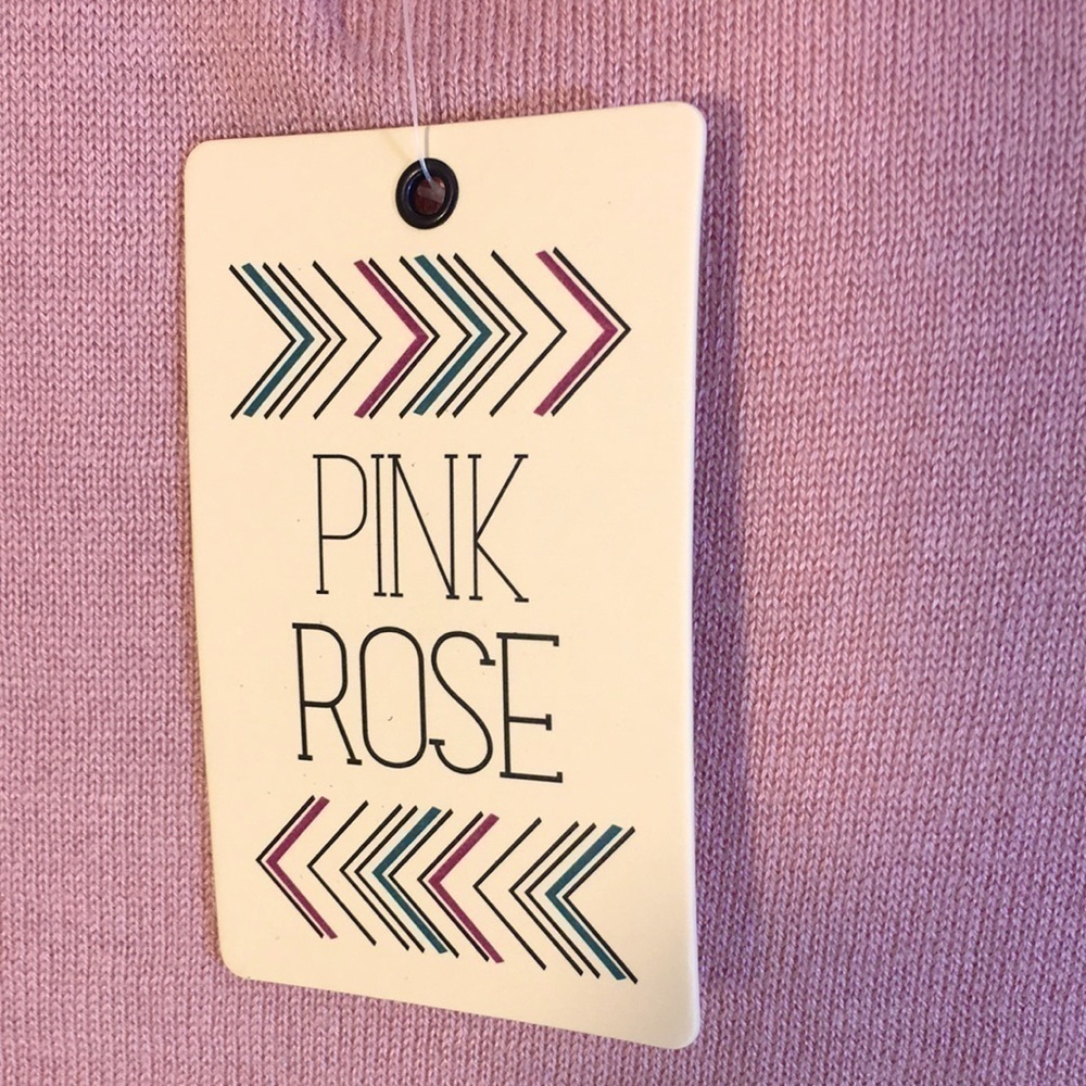 Pink Rose Long Sleeves Strip Knit Pink Cream Longline Pullover Sweater Size L - Picture 8 of 13